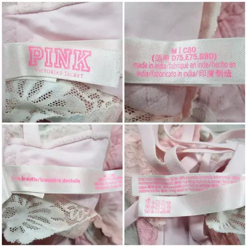 PINK - Victoria's Secret PINK by VICTORIA’S SECRET Wildflower Tie Dye Strappy Lace Bralette Size Medium
