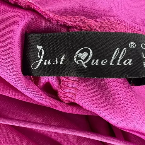 Just Quella Bodycon Mini Dress Spaghetti Straps Fuschia US 12-14