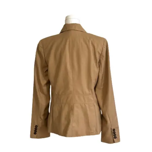 Isaac Mizrahi  for Target Tan Button Front Flap Pockets Blazer Jacket Size 12 NEW