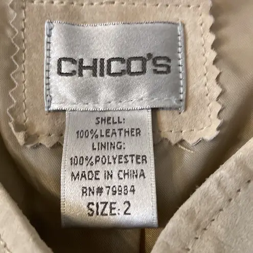 Chico's  Leather Jacket excellent condition with front zipper tan color