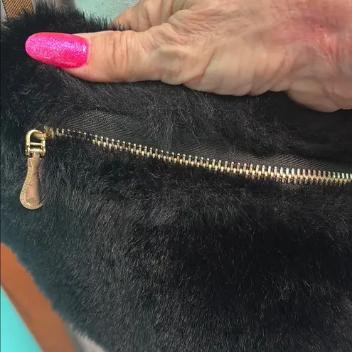 Adorable Black Faux Fur Shoulder Bag