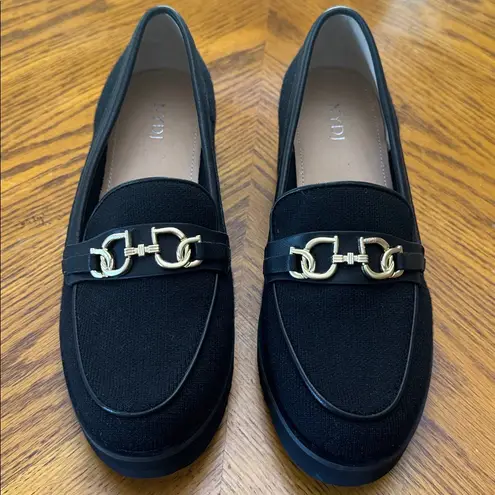 NYDJ Womens Edward Suede black Wedge Slip-On Loafer size 8 1/2 m