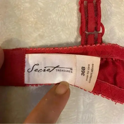 secret treasures Sexy Sequin Red‎ Padded Bra 36B
