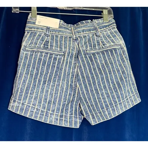 NWT American Eagle women junior teen denim short shorts with belt size 00 Blue