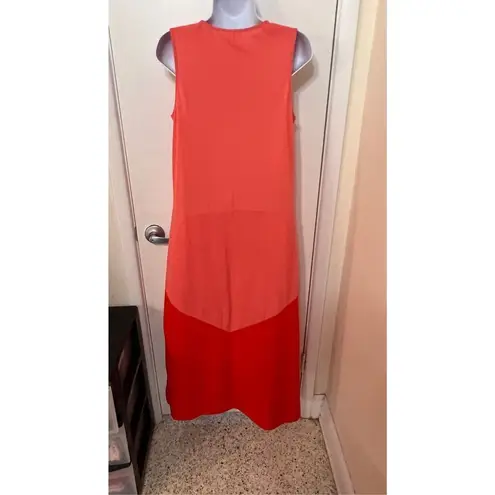 Natori  Women's V Neck Sleeveless Colorblock Maxi Dress Peach Orange Size Small