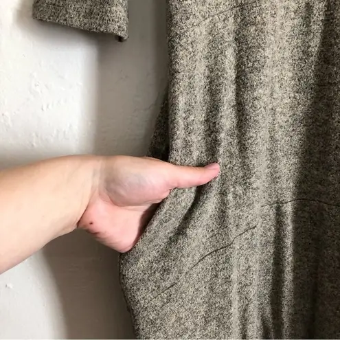 Freeloader Knit Brown Gray Lightweight Knee Length Shift Sweater Dress