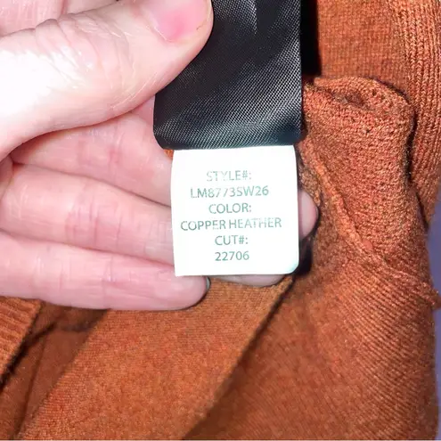 Liverpool Copper Heather Sweater L Lightweight V Neck Neutral Contemporary