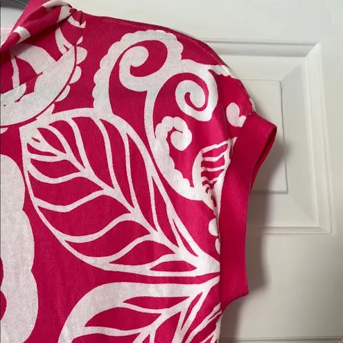 Jones New York  White and Pink Button Down Hoodie with Pockets