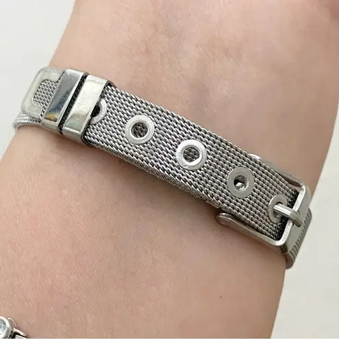 MOM Stainless Steel Mesh Slider Belt Buckle Clasp Bracelet 22.1g