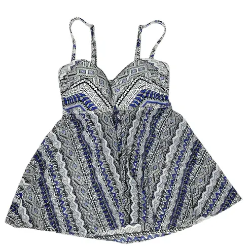 Gottex Profile by Ixtapa Flyaway Bandeau Tankini in Blue/Black Multi 6