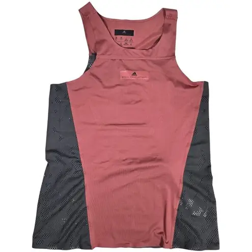 Adidas X Stella McCartney Run Loose Racerback Tank In Clay Red Utility Black 2XS Size XXS
