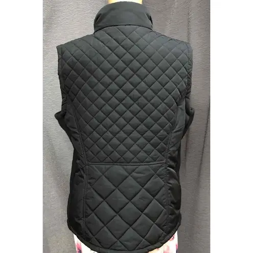 Andrew Marc Black Sleeveless Quilted Womens Zip-Up Vest medium