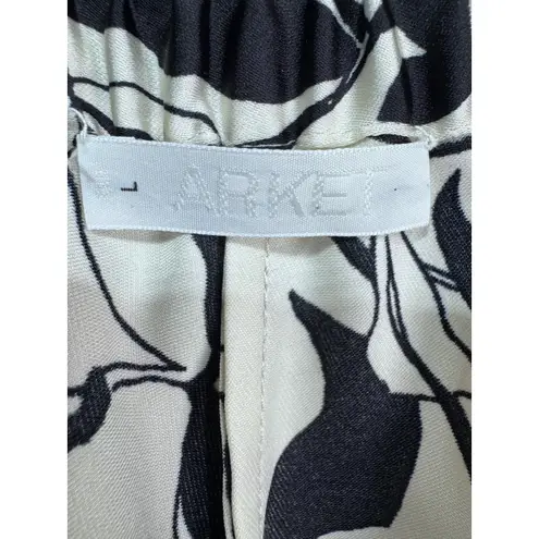 ARKET Floral Print Wide Leg Lounge Pants Cream Black Size 1