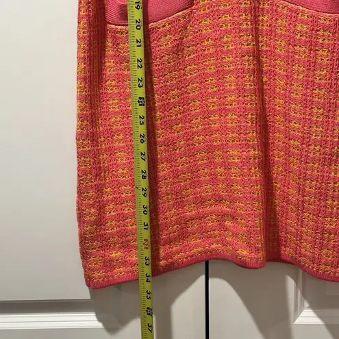 Free Assembly Sweater Dress Women's S Pink Orange Short Sleeve Woven V