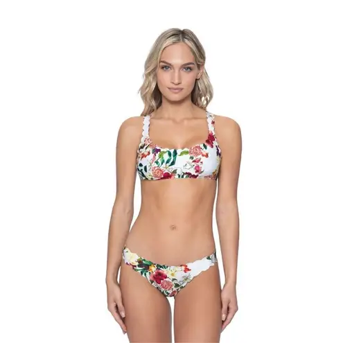 PilyQ New. PQ reversible floral teeny bikini. L-top/M-bottom. Retails $172