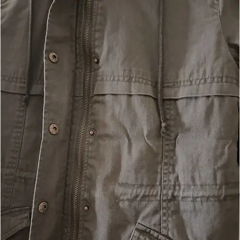 Hooded Faux Shearling Jacket Green