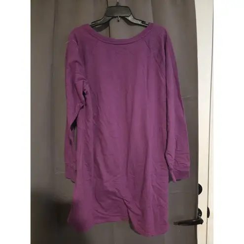 Tootsie Pops Junior Women's Owl Sleepshirt Nightgown Wise Guy XXL Sleep Shirt Purple