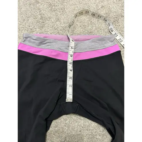 LULULEMON Size 6 Run Inspire Crop II Black Purple Leggings