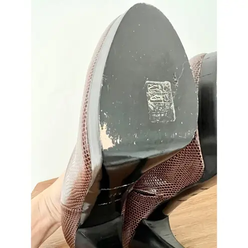 Balenciaga Embossed Leather Stilettos Ankle Boots Brown Women's Size 36.5 / 6