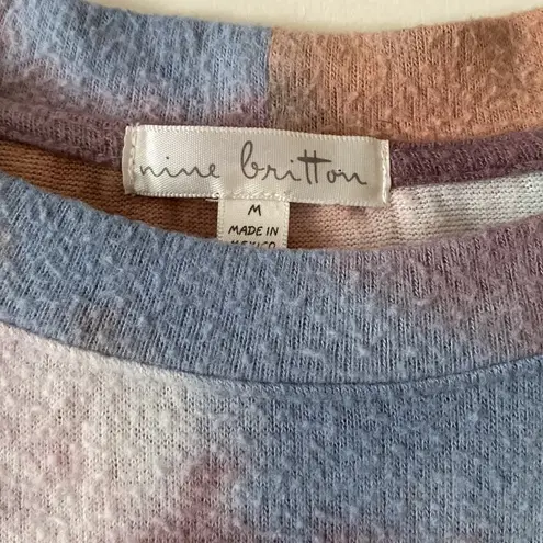 Nine Britton Women’s longsleeve fleece shirt sweatshirt top tie dyed medium - Image 3