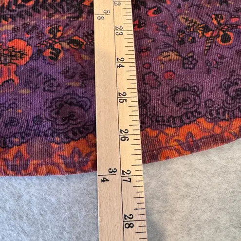 cj banks Vintage Floral Corduroy Button Down Shirt Purple Orange Womens 1X