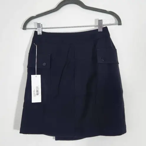 Bishop and Young Black Cargo Mini Wrap Skirt NWT Size XS Mini Black Military Skirt