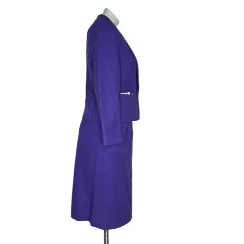 Pendleton Petite Purple Wool Straight Skirt Jacket Suit Size 8-10 VINTAGE
