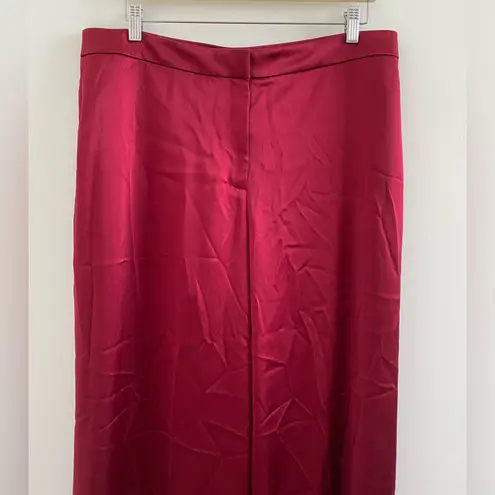 Lafayette 148 New York Scarlet Red Satin Wide