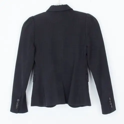 J.Crew  Womens Puff Sleeve Single Button Blazer Size 0 Black Professional Office