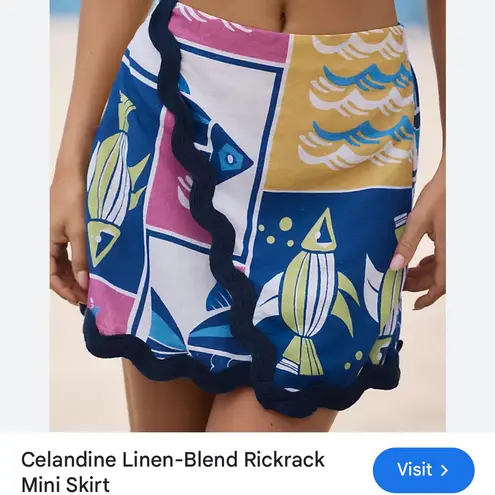 Anthropologie  Multicolor Fish Print Mini Skirt | Women’s Size XL