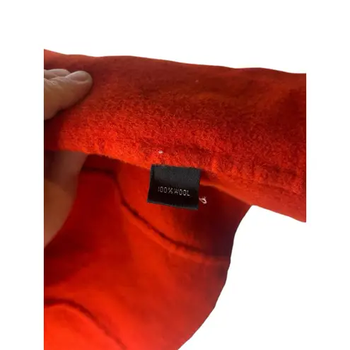 Linda Allard Ellen Tracy Felt Wool Jacket Blazer Open Front Fall Orange Size 8P