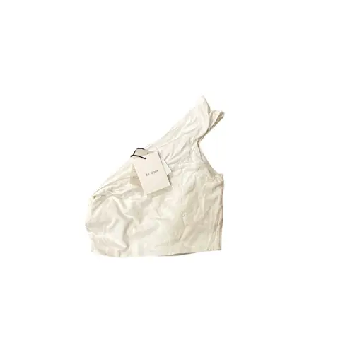 RE ONA Athena Off the Shoulder Crop Top Size XL White