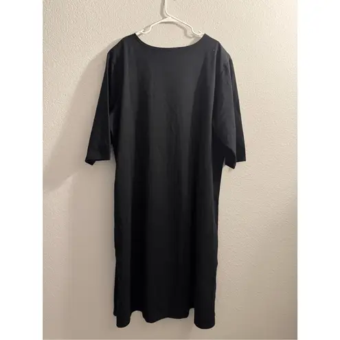 Vintage Karla Marie Applique Snowman Maxi Dress Black Slit Hem Size 2X