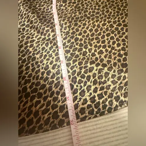 Leopard Print Satin Slip Dress L Silky Nightie Cami Lingerie Sleepwear Large Brown