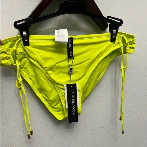 La Blanca Island Goddess Side Loop Hipster Bikini bottoms Vibrant Lime Sz 10