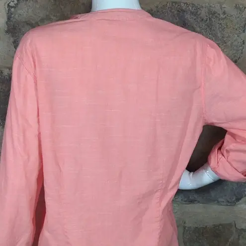 Riders By Lee Riders by Lee Tunic Top Pink Long Sleeve Roll Tabs Woman's Size Medium