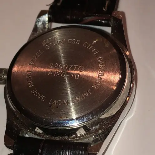 Vintage Mother of Pearl Brown Faux Leather Band Boho Retro Watch Wristwatch