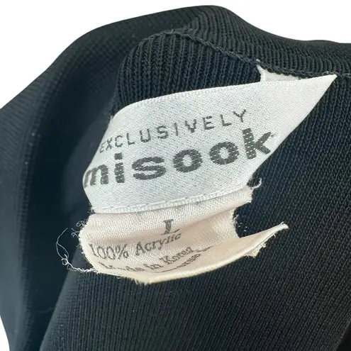 Misook Exclusively Black Red Striped Button Cardigan Sweater Blazer Size Large