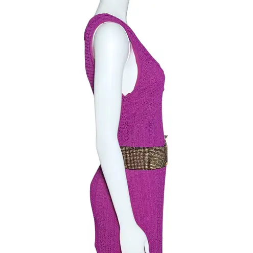 Vintage Bronze Beaded Belt Wooden Buckle Boho Western Festival. Stretch 32” XL Gold