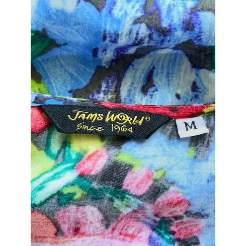 Jams World Vintage Floral Pasa Pasta Scoop Neck Tiered Dress Artsy Size Medium