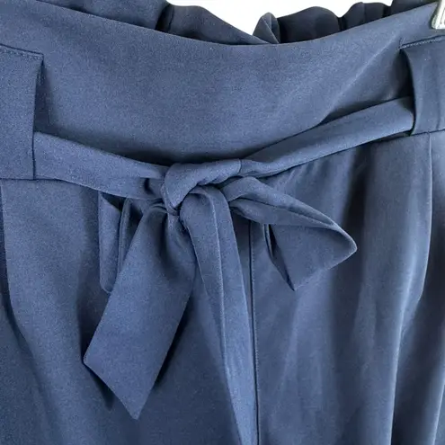 Grace Karin NWT Navy Blue High Rise Paperbag Skinny Cropped Belted Pants Sz 2XL
