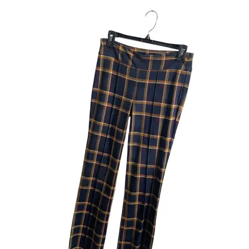 J McLaughlin Rylie Navy & Orange Plaid Pants Size XS Stretchy Slim Fit
