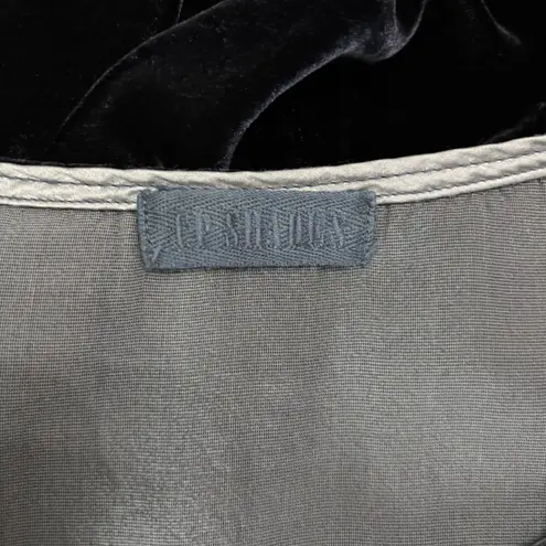 CP Shades Sibella Top Womens Small Velvet Silk Blend Boxy 3/4 Sleeve Oversized S