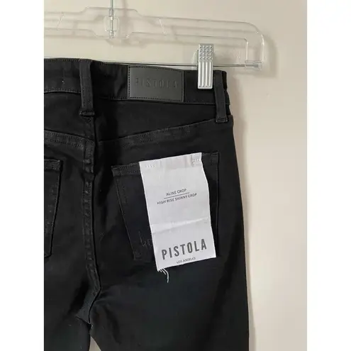 Pistola Revolve High Rise Skinny Raw Hem Crop Denim Jeans Black Size 26 NEW