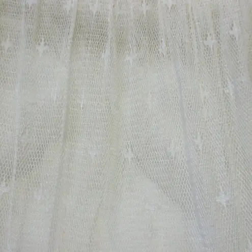 NWT Ivy City Co Whimsical Gown in White Embroidered Tulle Ruffled Maxi Dress S