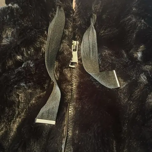 Women’s Black Super Soft Faux Fur Hooded Short Jacket Full Zip Size S NWT