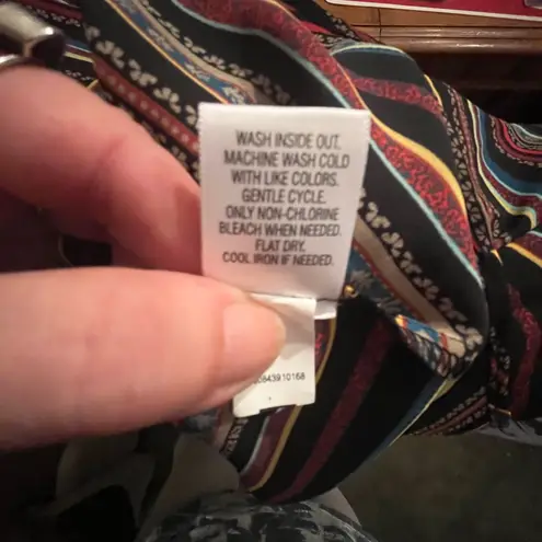 Dana Buchman Black and Red Striped Button Down Shirt small