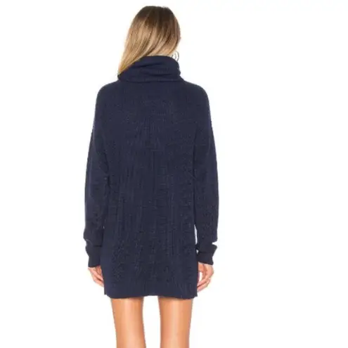 Tularosa REVOLVE  Lenox Navy Turtleneck Cable Knit Long Sleeve Sweater Dress