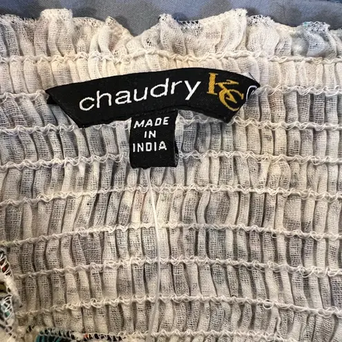 Chaudry KC |Anthropologie Women's Small Tube Top Blouse Multicolor Boho Hippie