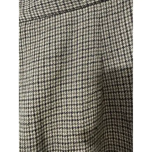 LL Bean Women's Wool Blend Houndstooth Trousers Pants Size 6 Regular Tan Brown